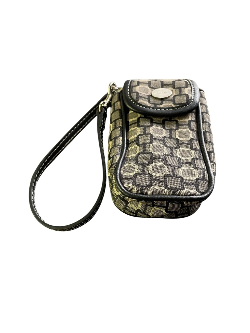 Wallet wristlet bundle of 2 Geometric Jacquard Wristlet Clutch in Black and Tan